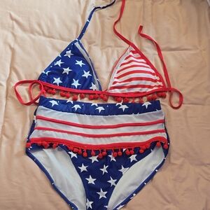 Blue Star Pattern Swimsuit